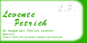 levente petrich business card